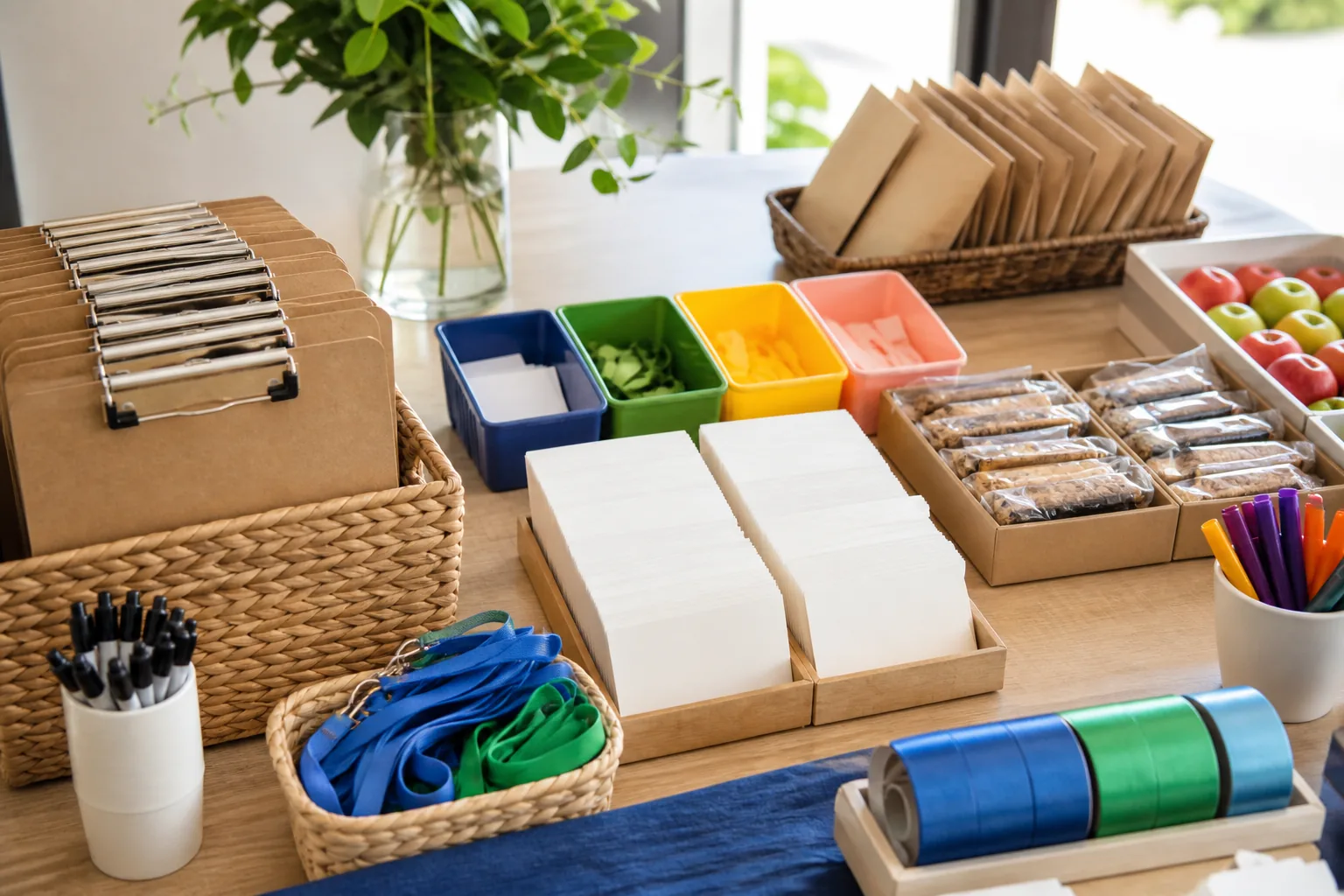Organized supplies for a community event