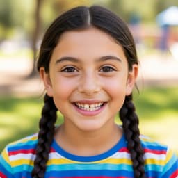 Smiling 8 year old girl