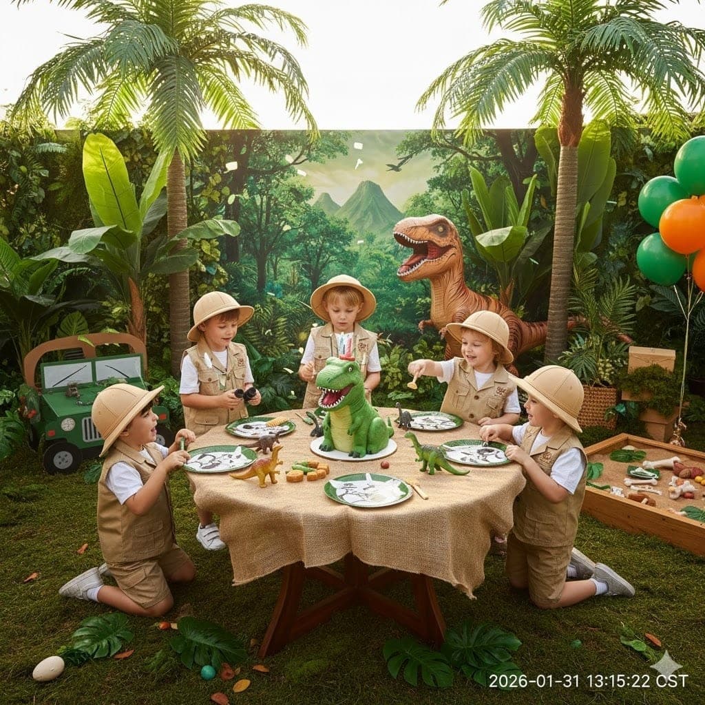 Dinosaur explorer invitation generated for Leo's birthday prompt