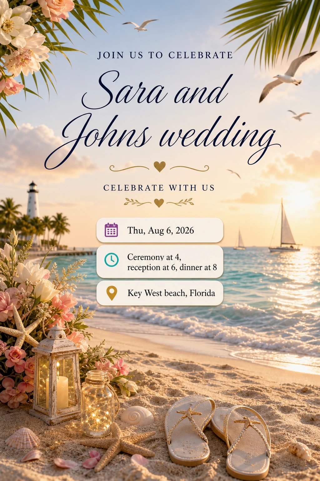 Sara and Johns wedding event artwork