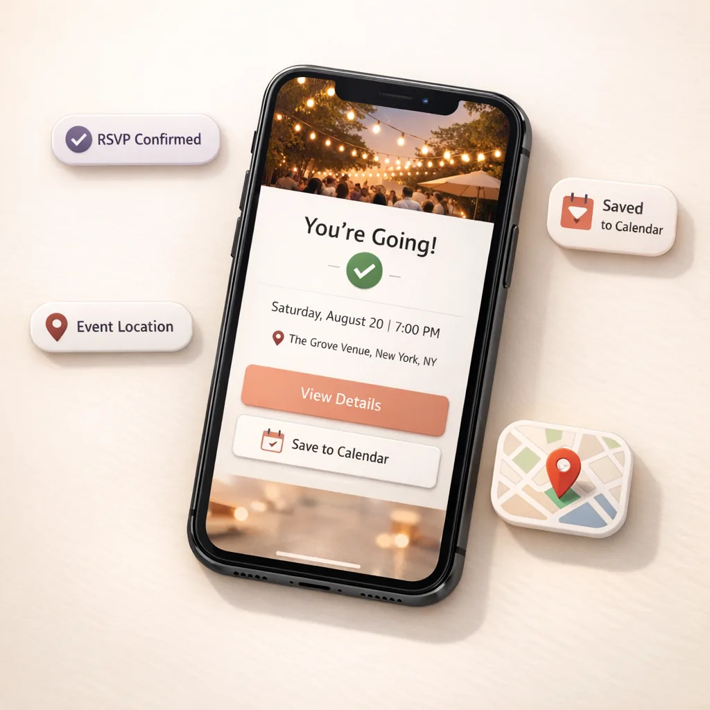 RSVP flow mobile preview